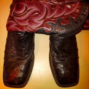 Justin black Full Quill Ostrich boots